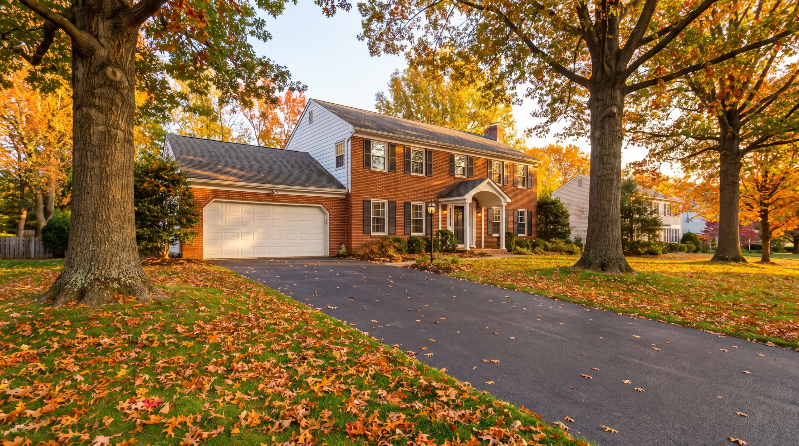 Brick colonial home exterior in Langhorne, Pennsylvania